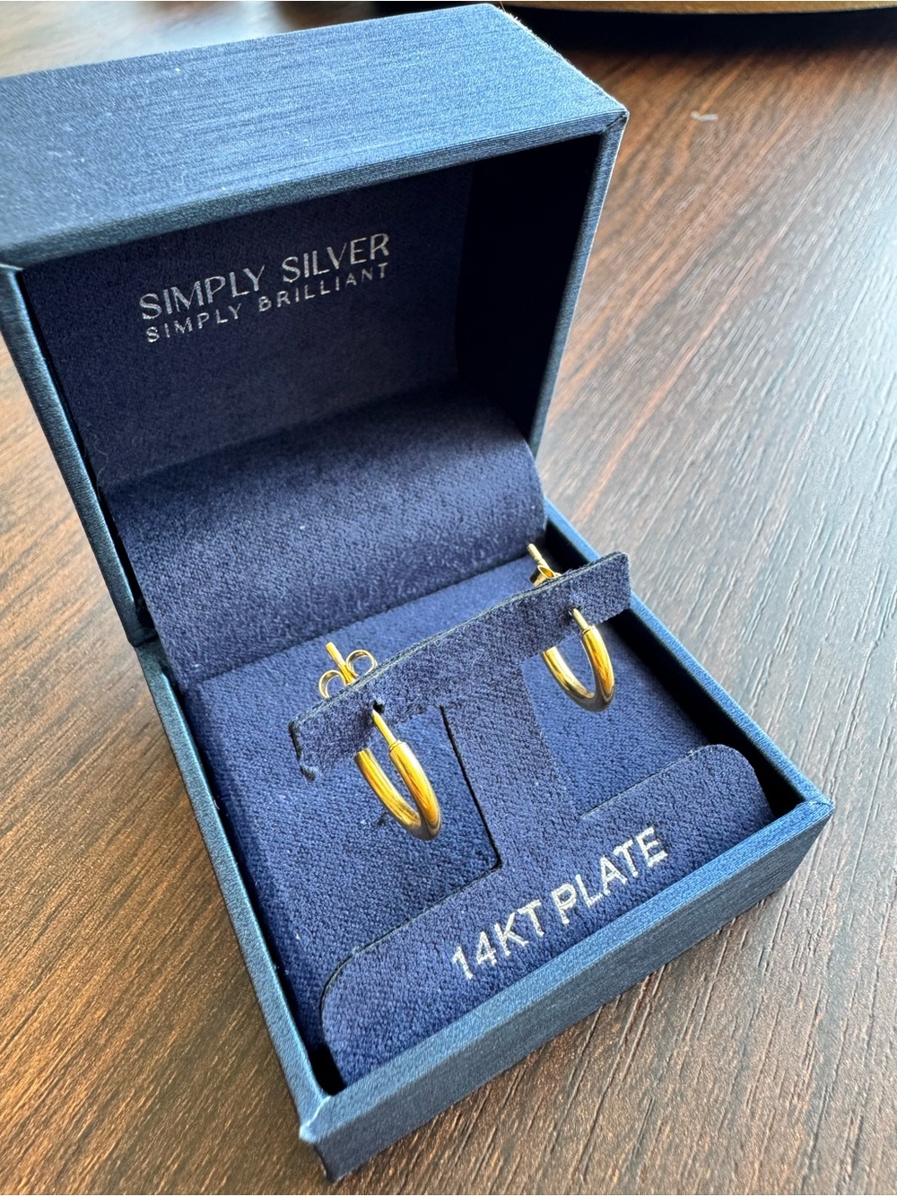 Simply Silver 14KT Plate .5” Gold Hoop Earrings